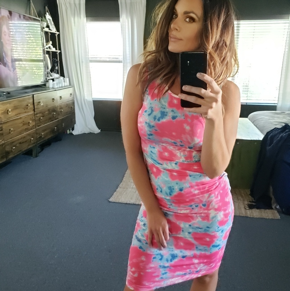 Tie dye bodycon dress